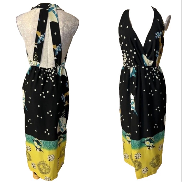 ZARA Dress S Small Strappy Open Back Floral Midi Summer Resort Cruise - Picture 1 of 10